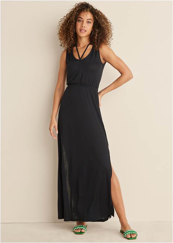 Full front view Open Back Maxi Dress