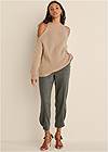 Full front view Cold Shoulder Sweater