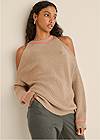 Ambience front view Cold Shoulder Sweater