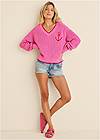 Detail front view Anchor V-Neck Sweater
