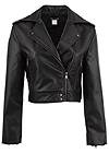 Ghost with background front view Faux-Leather Moto Jacket