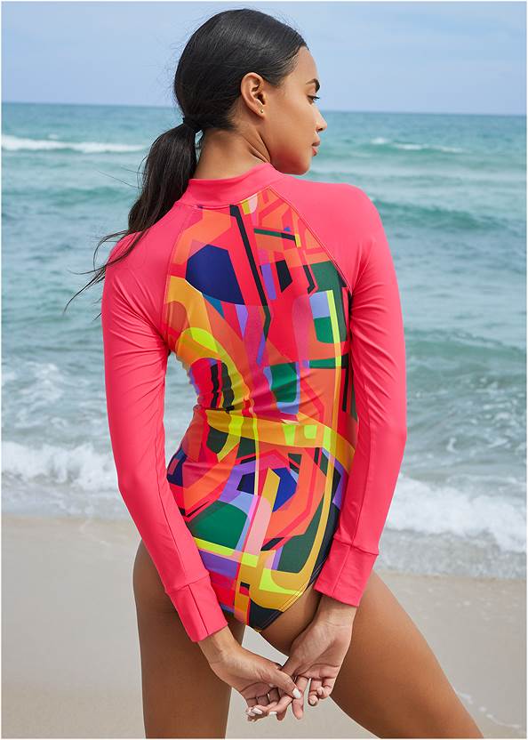 Full back view Long Sleeve One-Piece