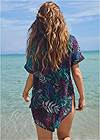Ghost with background back view Button-Down Beach Shirt