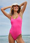 Full front view Superrib Tie Back One-Piece