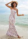 Front View Bandeau Maxi Cover-Up Dress