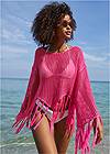 Front View Fringe Crochet Cover-Up