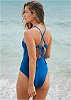 Back View Superrib Tie Back One-Piece