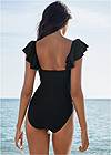 Full back view Ruffle Strap One-Piece