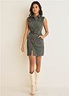 Front View Twill Utility Dress