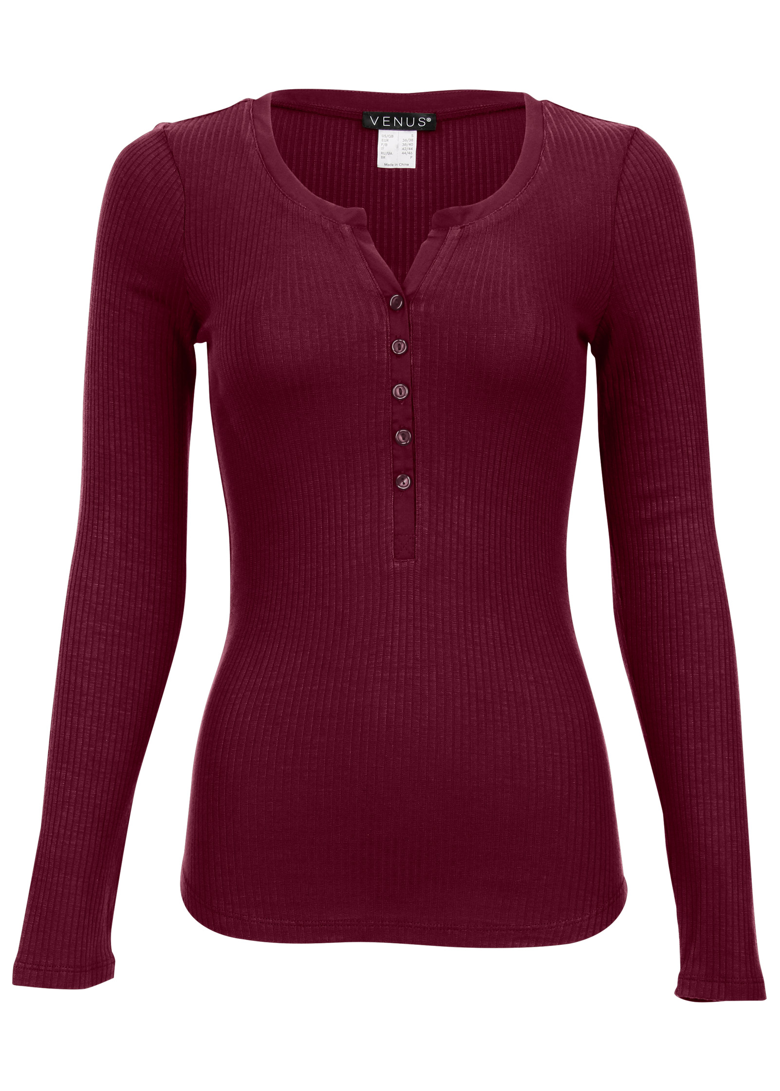 RIBBED HENLEY TOP