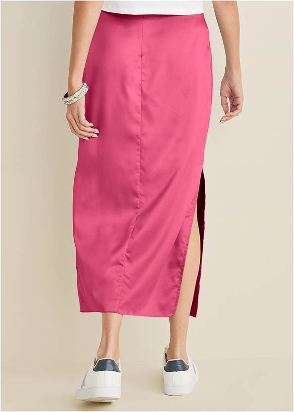 Ghost with background front view Midi Slip Skirt