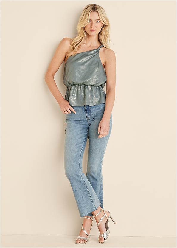 Full front view One Shoulder Twist Top