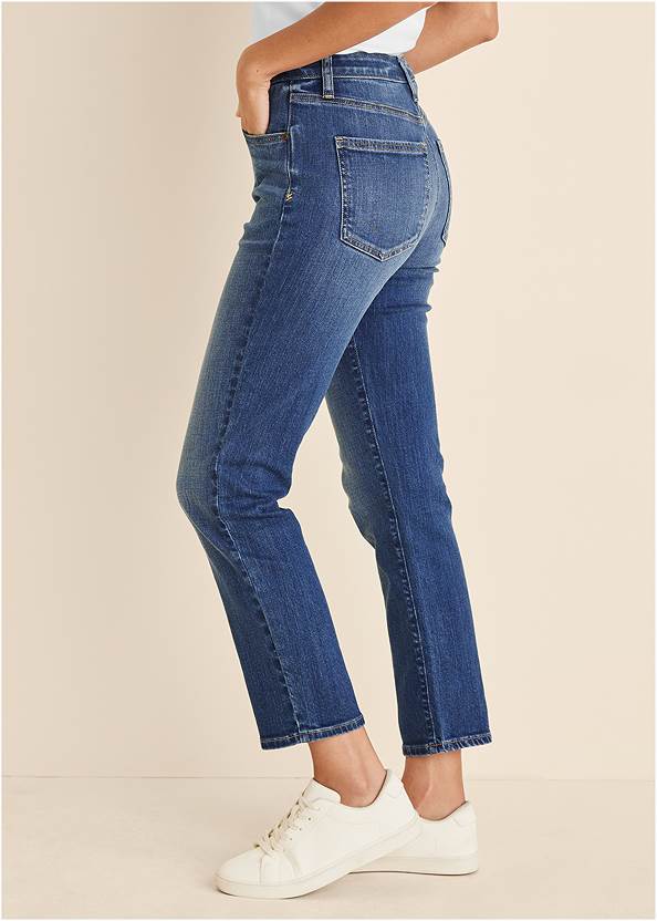 Waist down side view Audrey Straight Leg Jeans