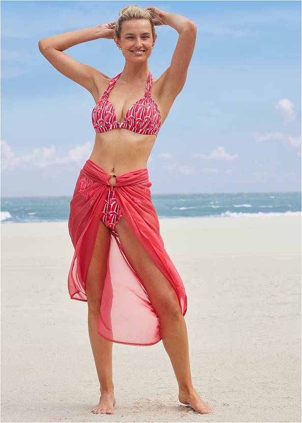 Ring Cover-Up Skirt,Belize Halter Bikini Top,Fiji Bikini Bottom,Cabo Bandeau One-Piece
