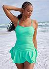 Full front view Skirted Bandeau One-Piece