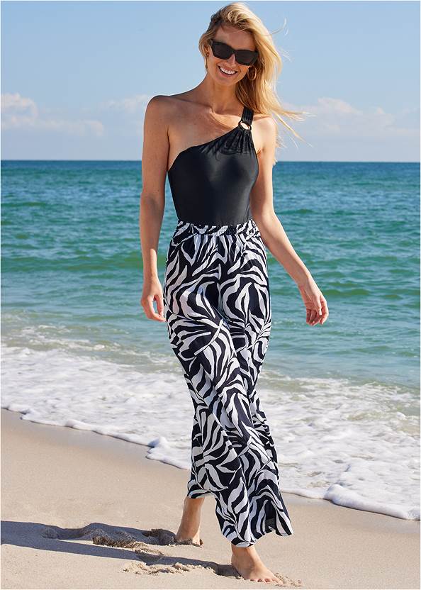 Palazzo Cover-Up Pants,Strappy One-Piece
