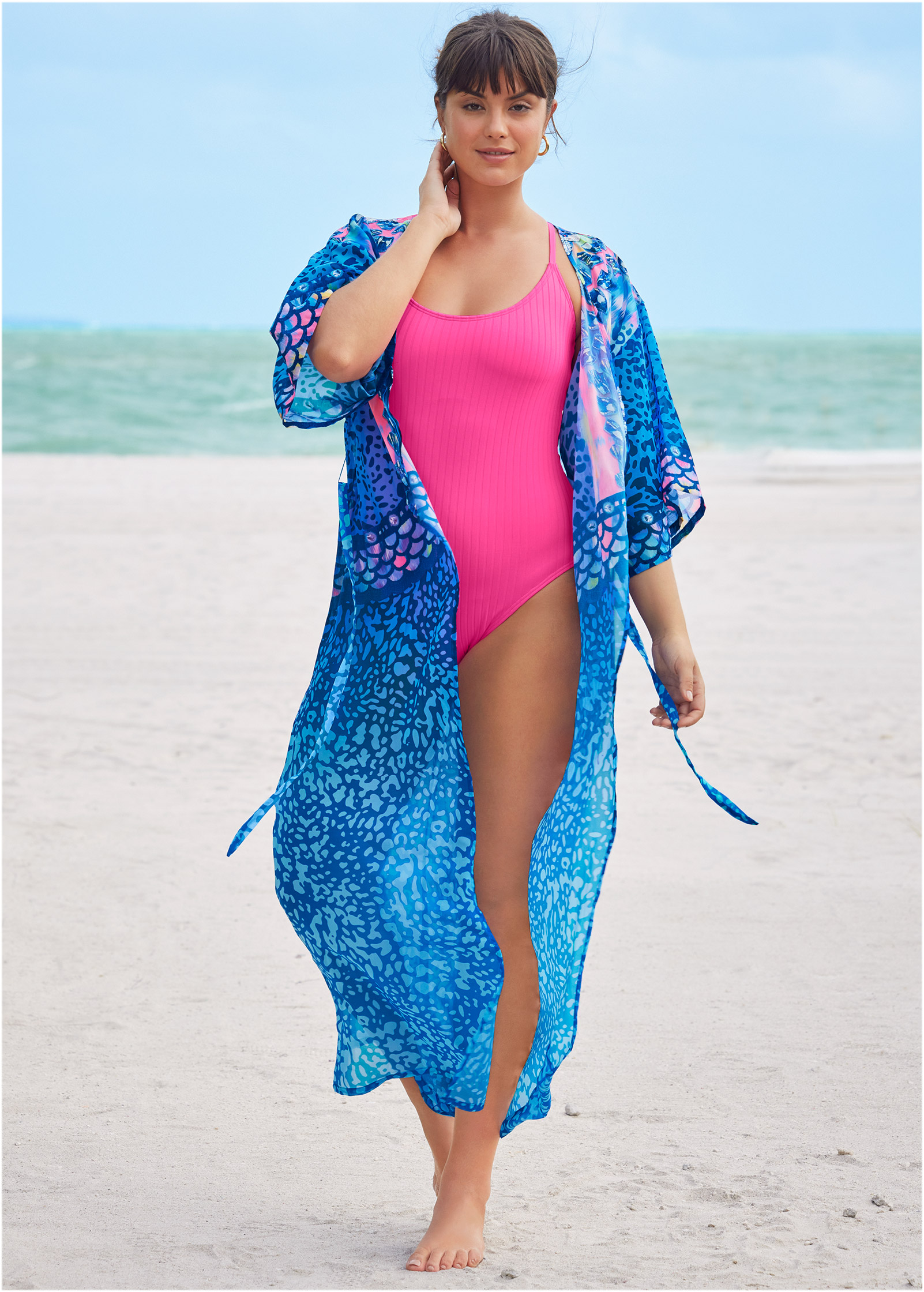 Plus size bathing suits with matching cover on sale ups