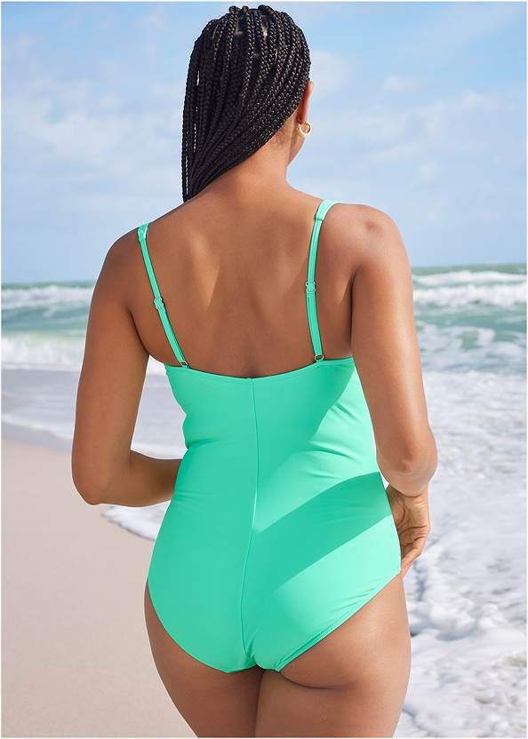 Back View Ruched Bra One-Piece