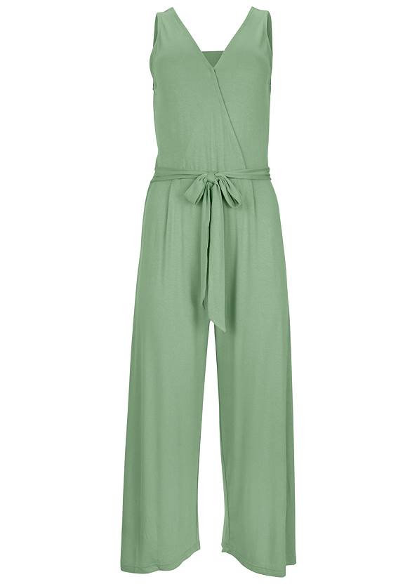 Ghost with background front view Wrap Jumpsuit