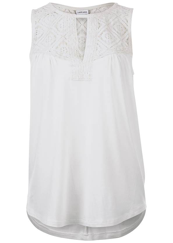 LACE INSET TANK in White