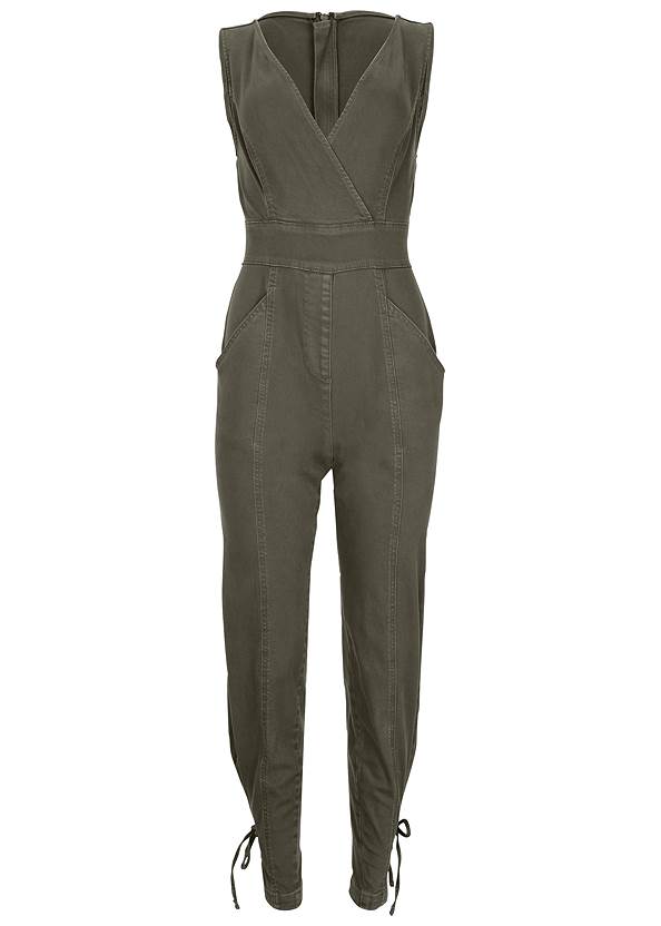 Ghost with background front view Twill Utility Jumpsuit