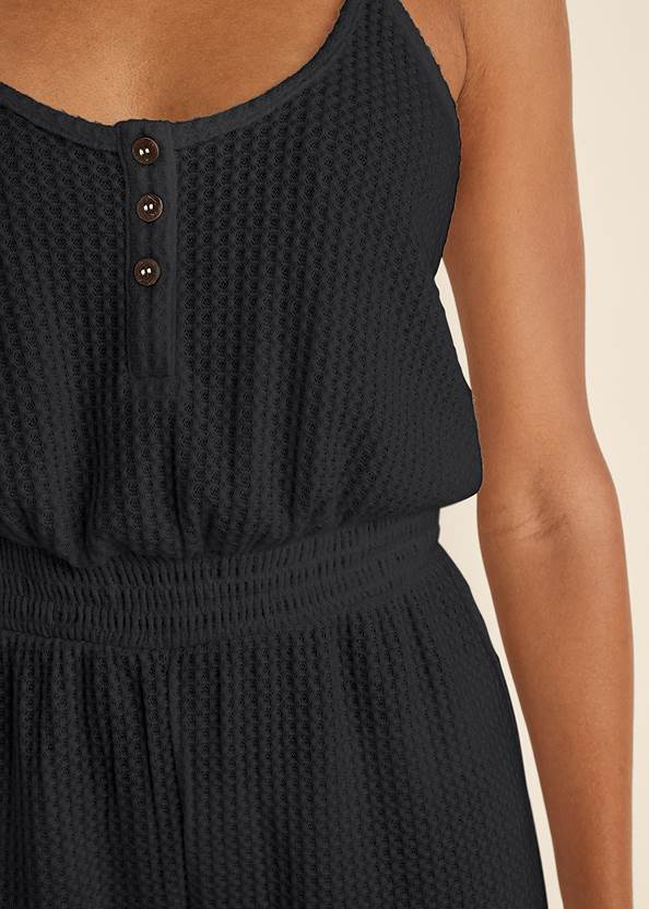 Detail front view Cozy Waffle Romper