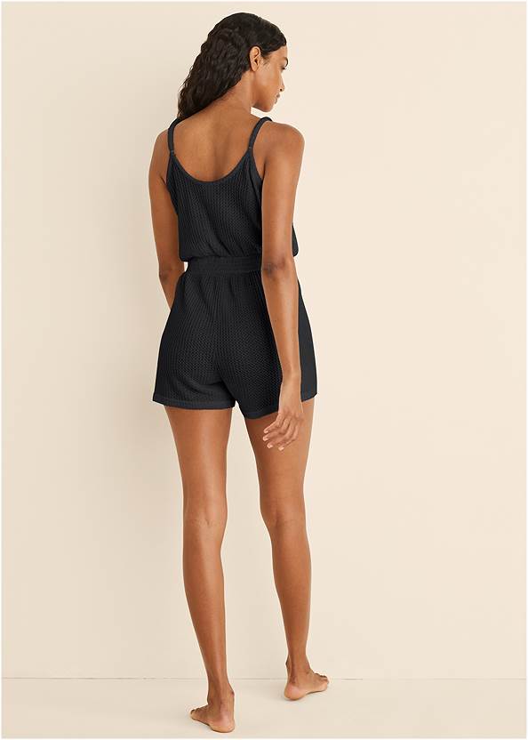 Full back view Cozy Waffle Romper