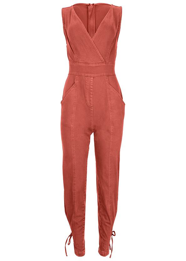 Ghost with background front view Twill Utility Jumpsuit