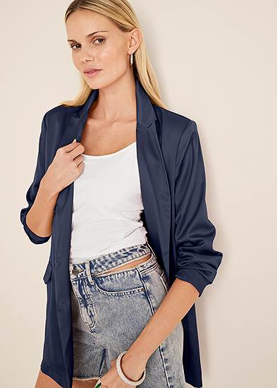 Plus Size Double Breasted Blazer