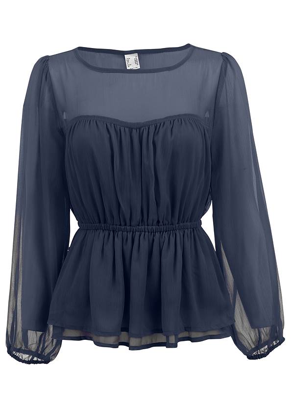 Sheer Beauty Blouse,Relaxed Twill Shorts