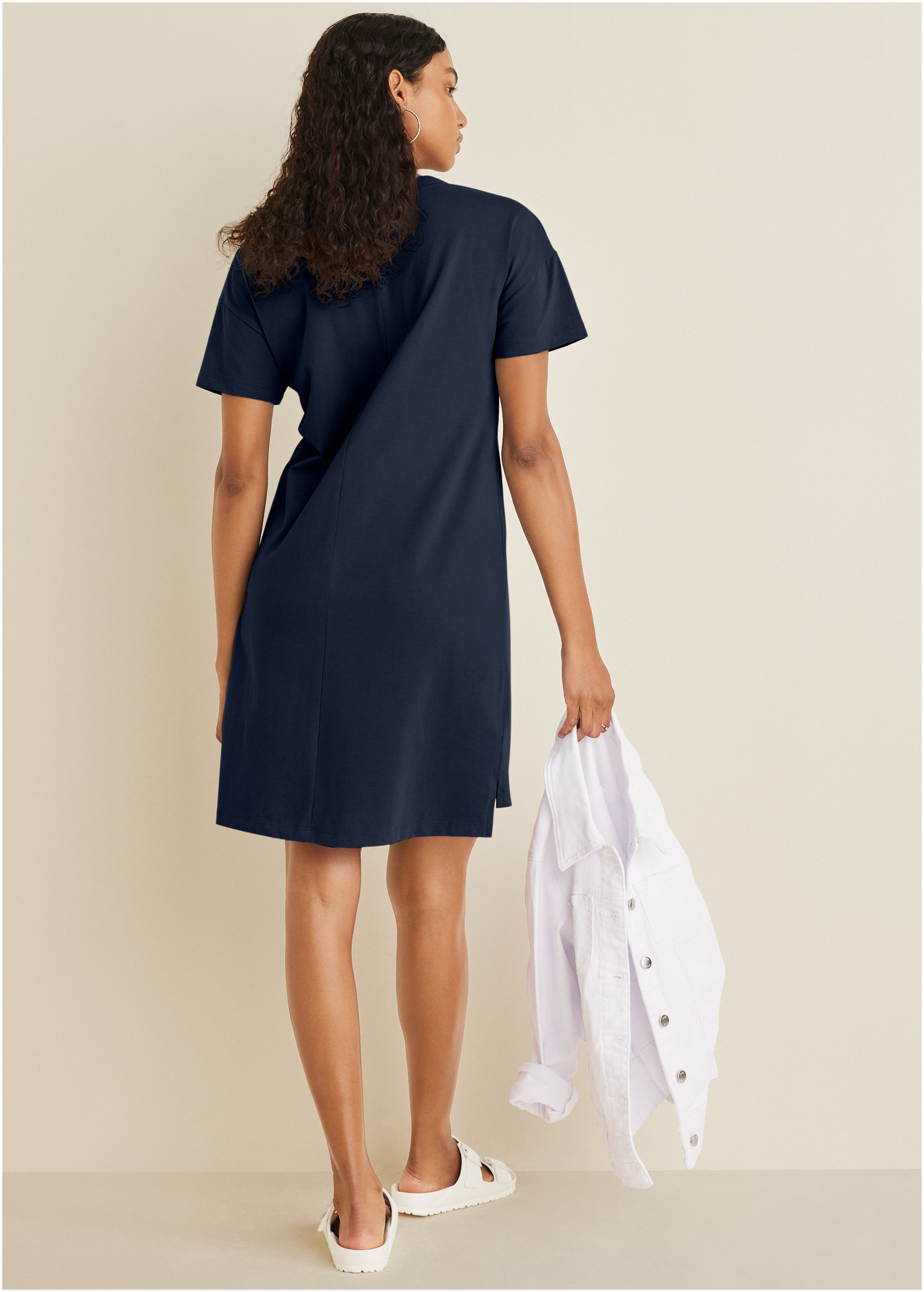 T-Shirt Dress in Navy | VENUS