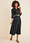 Front View Collared Midi Dress