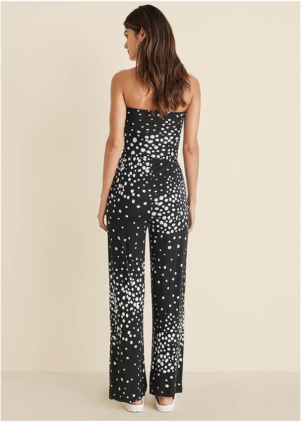 Full back view Strapless Printed Jumpsuit