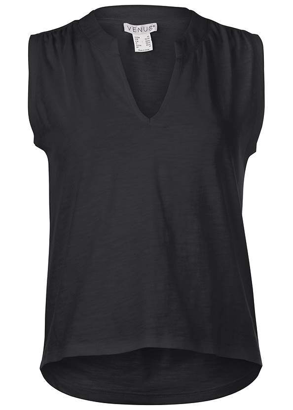 Ghost with background front view V-Neck Shirred Tank