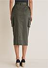 Waist down back view Relaxed Twill Midi Skirt