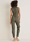 Full back view Twill Utility Jumpsuit