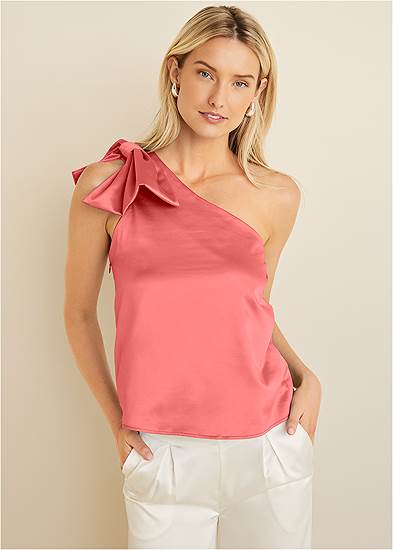 Bow Detail One-Shoulder Top