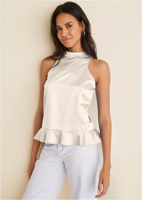 Cropped front view Peplum Top