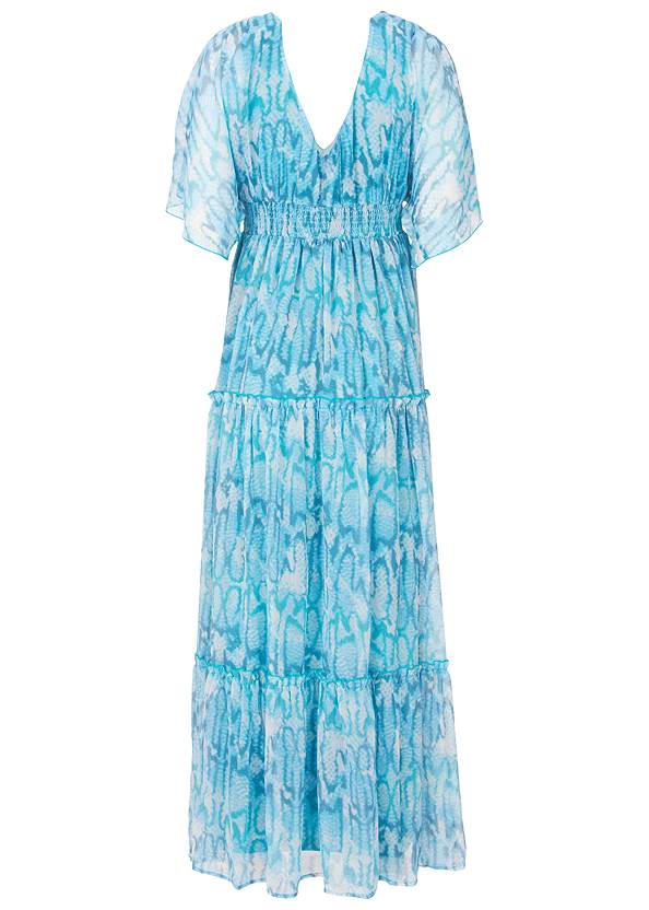 Ghost with background back view Flutter Sleeve Maxi Dress