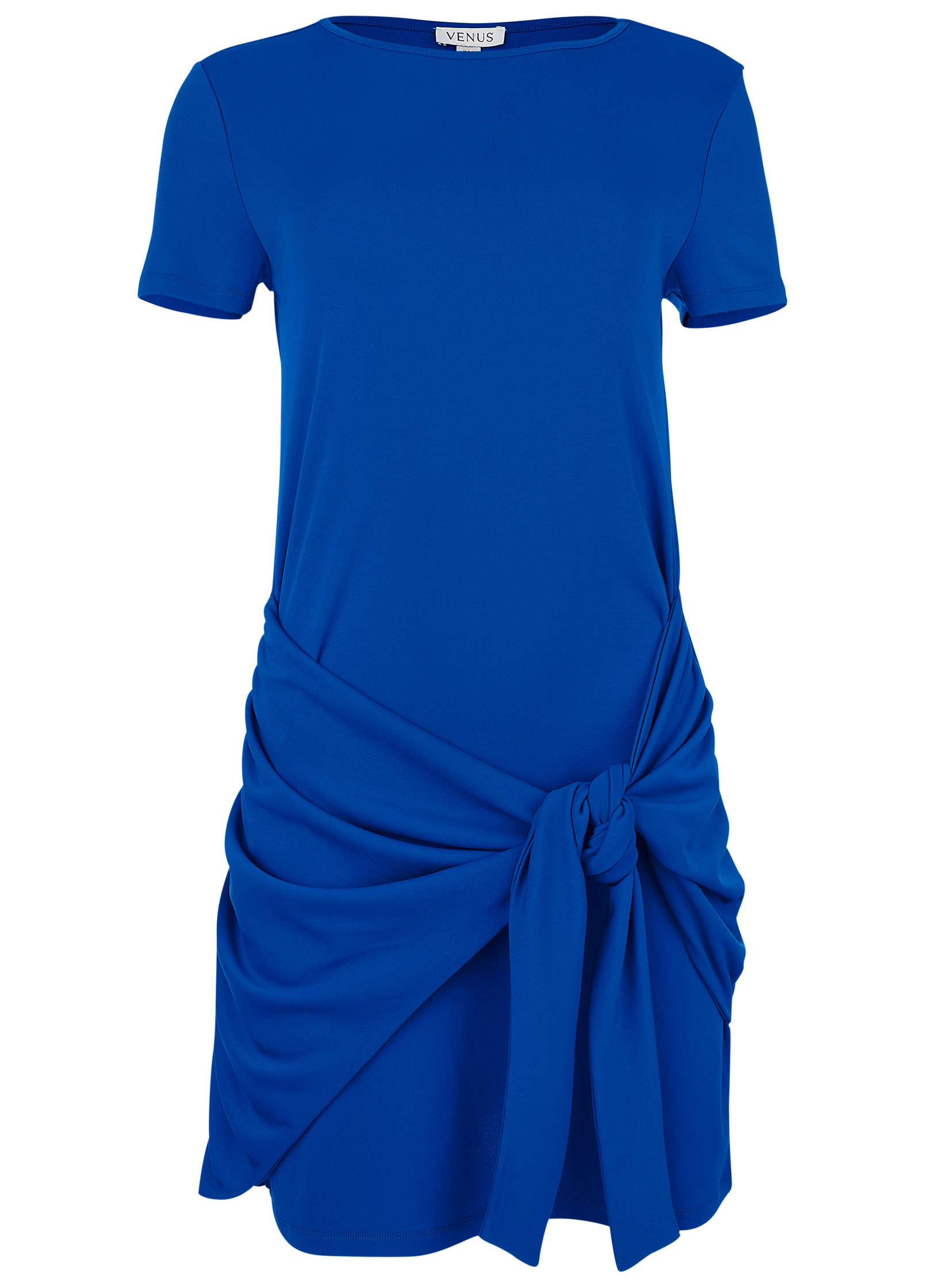 Wrap-Front T-Shirt Dress in Blue | VENUS