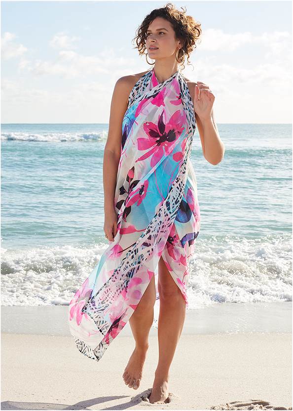 Pareo Cover-Up,Bahama String Bikini Top,Tie-Side Bottom