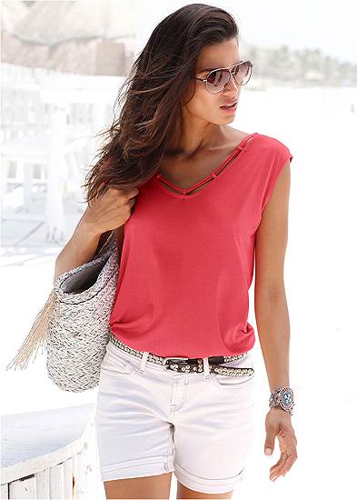 V-Neck Cut-Out Top