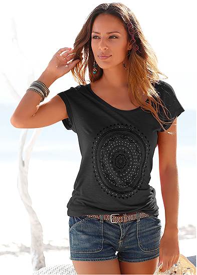 Shimmer Graphic Top