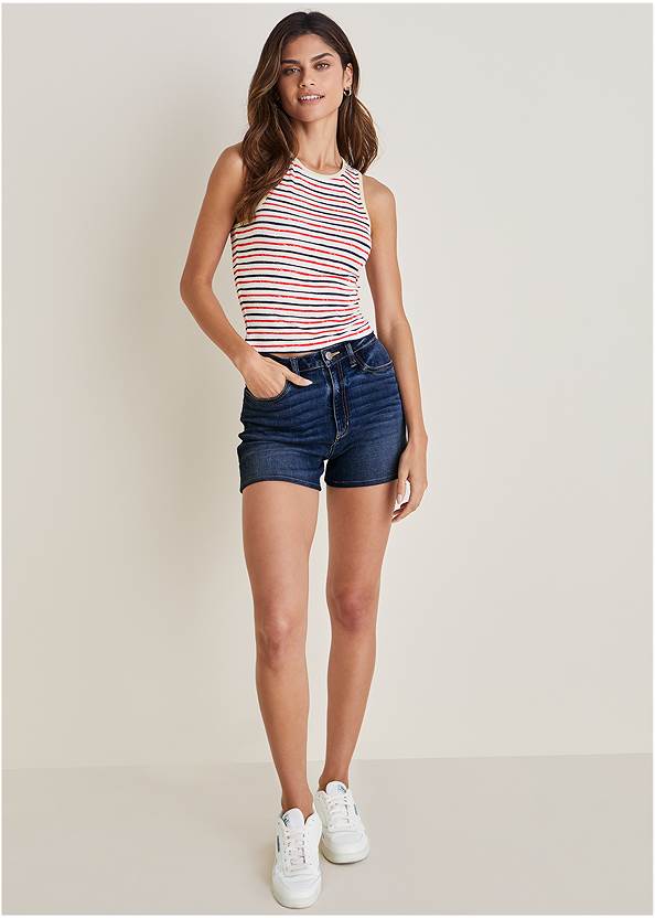 Front View Racerback Striped Tank