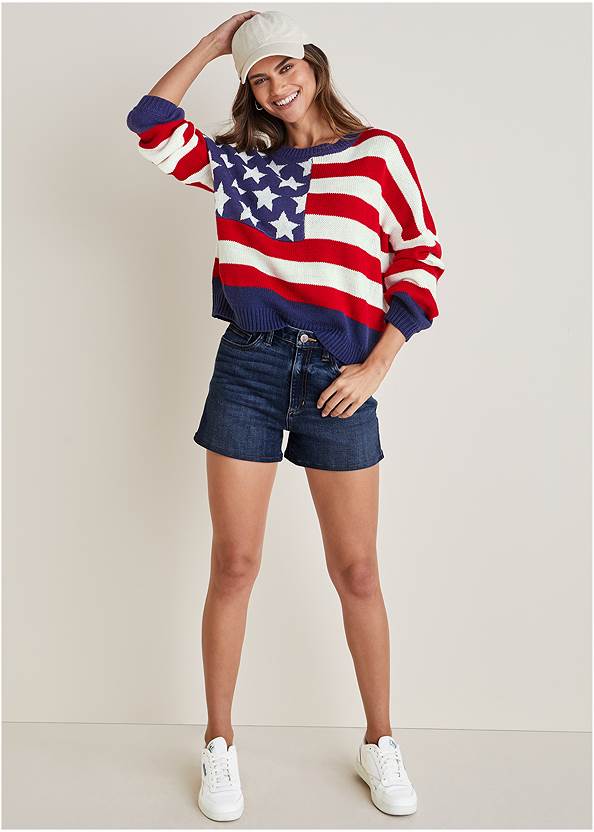 Front View Stars And Stripes Sweater