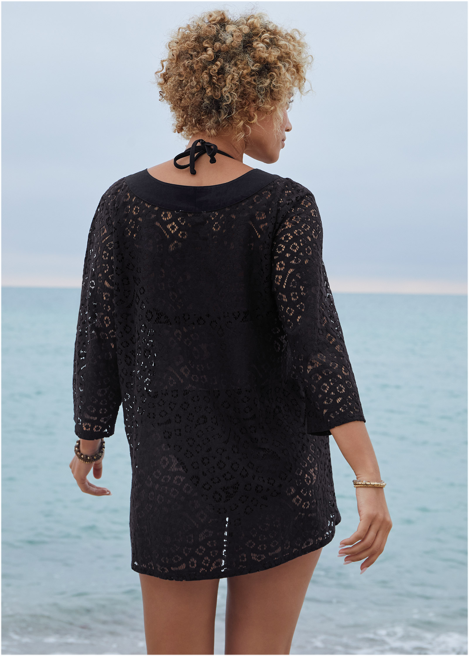 Lace Tunic Cover-Up in Black | VENUS
