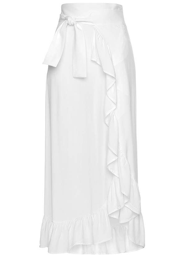 Ghost with background front view Ruffle Cover-Up Skirt