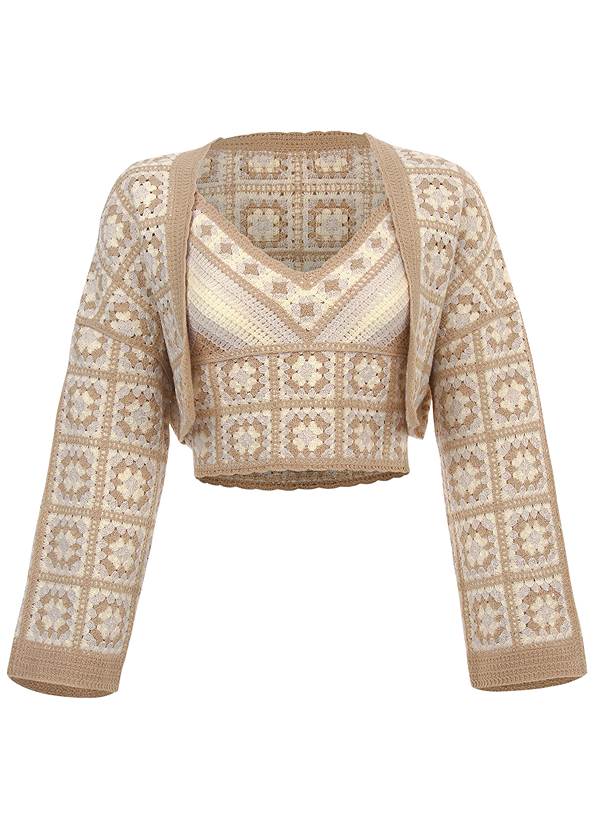 Alternate View Crochet Cardigan Sweater Set