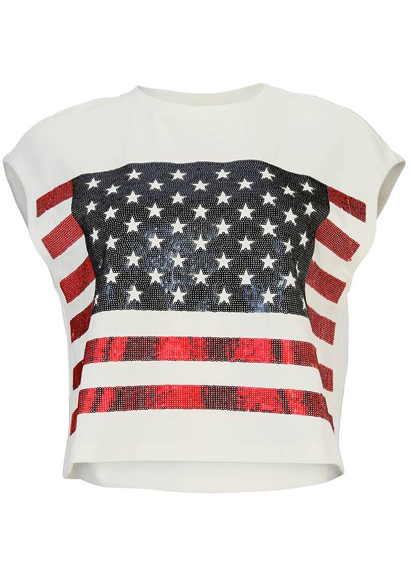Alternate View Stars Stripes Sequin Top From Venus Fashion