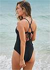 Full back view Superrib Tie Back One-Piece